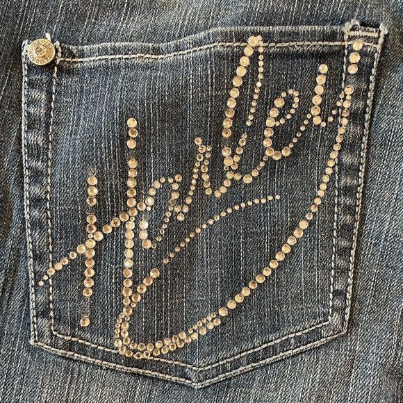 Vintage Harley Davidson Mid Rise Bootcut Jeans Rhinestones & Bling Womens Sz 10P - Picture 4 of 13